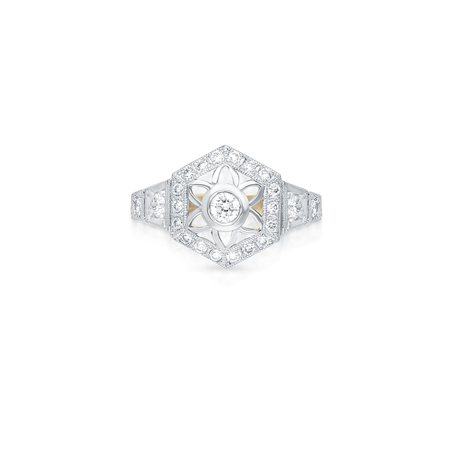 Pierścionek złoty z brylantami