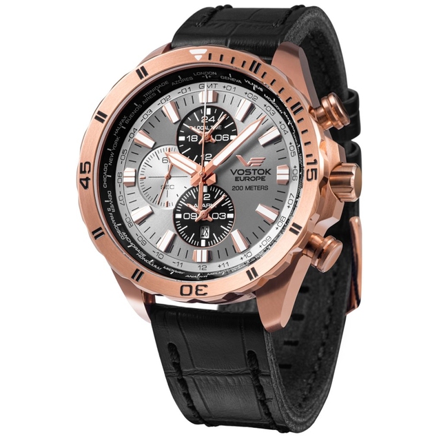 ZEGAREK VOSTOK EUROPE ALMAZ SPACE STATION DUAL TIME