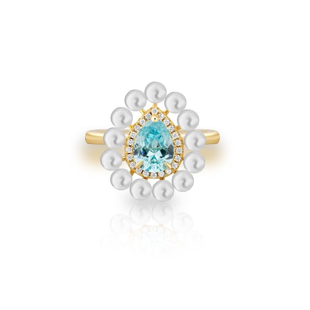 Pierścionek srebrny z perłami