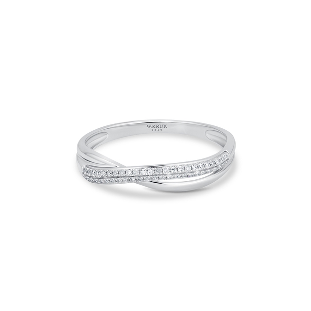 Pierścionek białe złoto z diamentami