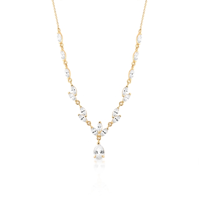 Naszyjnik złoty z cyrkoniami Ceremonials