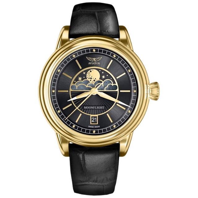 ZEGAREK AVIATOR SWISS Moonflight