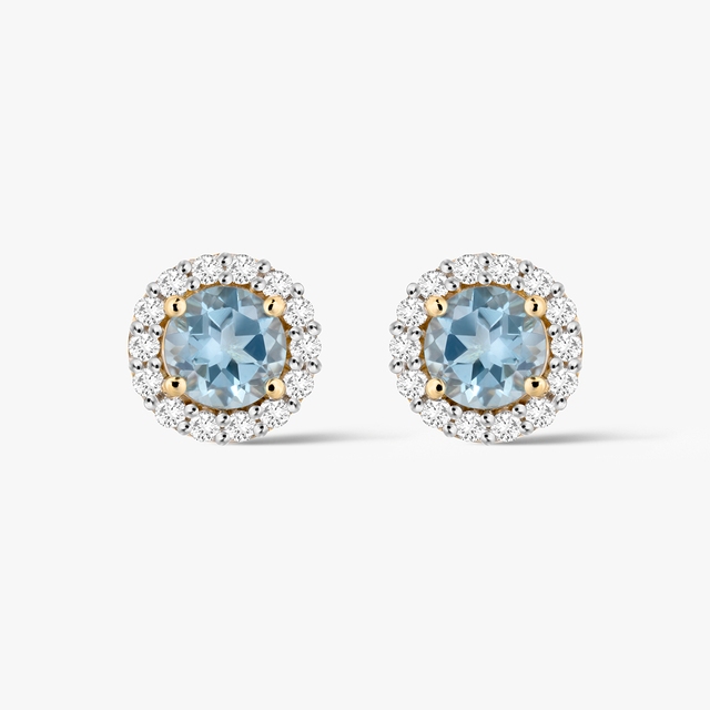 Kolczyki złote z topazem Maria Antonina