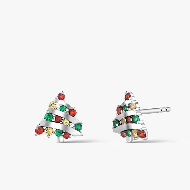 Kolczyki srebrne choinki