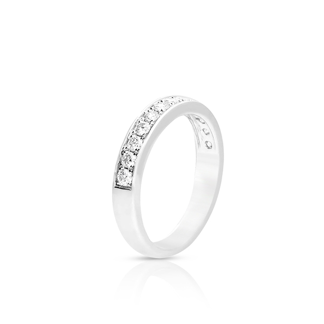 Pierścionek białe złoto z brylantami