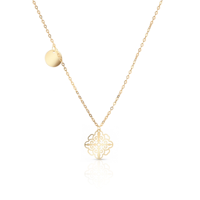 Naszyjnik złoty celebrytka arabeska