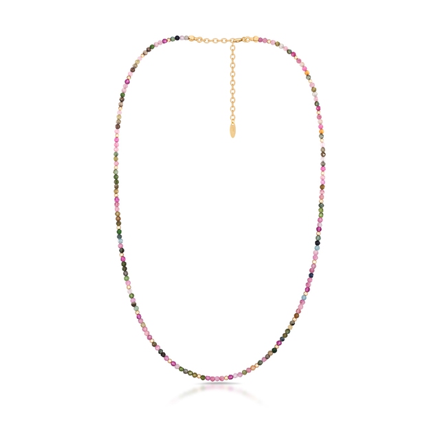 Naszyjnik srebrny pozłacany z turmalinami