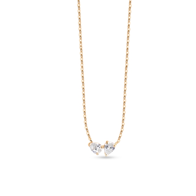 Naszyjnik złoty z cyrkoniami