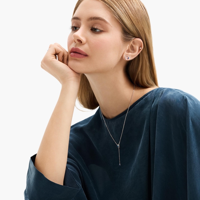 Kolczyki srebrne z niebieskimi cyrkoniami