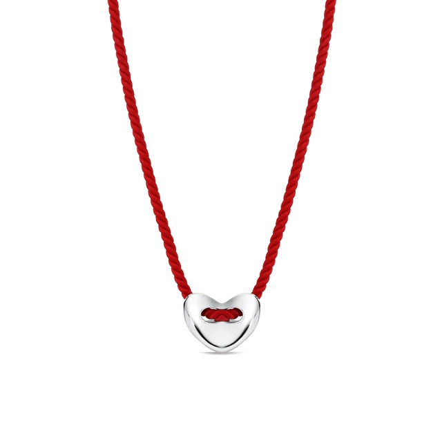 Naszyjnik sznurkowy z sercem