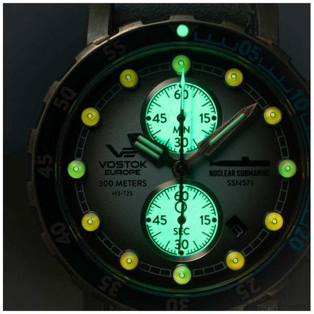 ZEGAREK VOSTOK EUROPE SSN-571 NUCLEAR SUBMARINE CHRONO