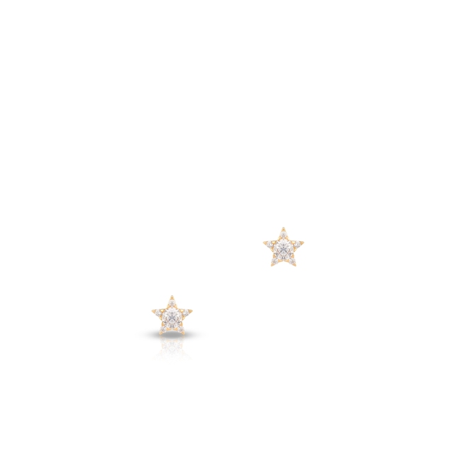 Kolczyki złote gwiazdki z cyrkoniami