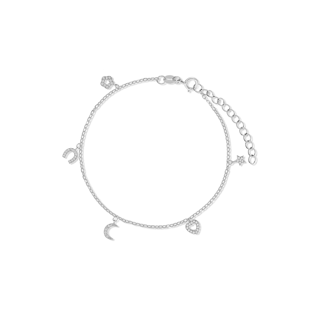 Bransoletka srebrna celebrytka z cyrkoniami