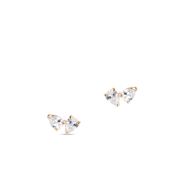 Kolczyki złote z cyrkoniami