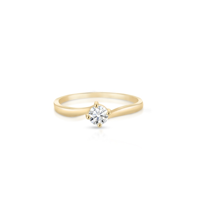 Pierścionek złoty z cyrkonią