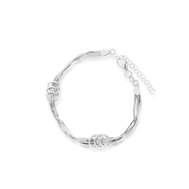 Bransoletka srebrna z łańcuszkami