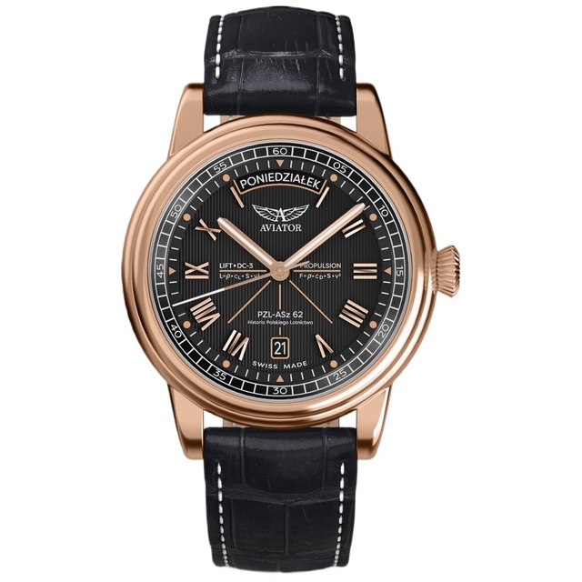 ZEGAREK AVIATOR DOUGLAS DAY-DATE POLSKA EDYCJA