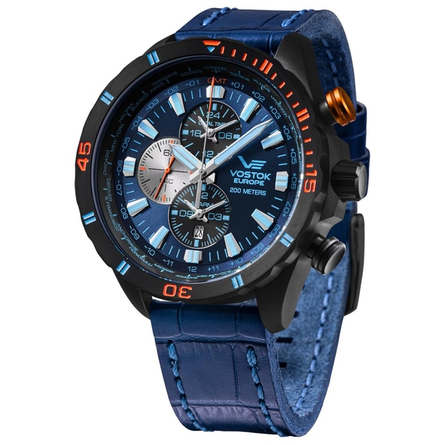 ZEGAREK VOSTOK EUROPE ALMAZ SPACE STATION DUAL TIME