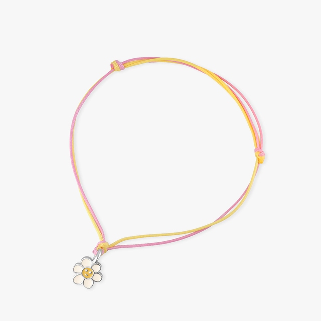 Bransoletka sznurkowa ze stokrotką