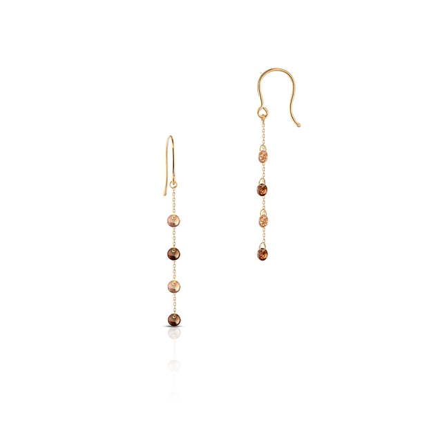 Kolczyki złote z kolorowymi cyrkoniami