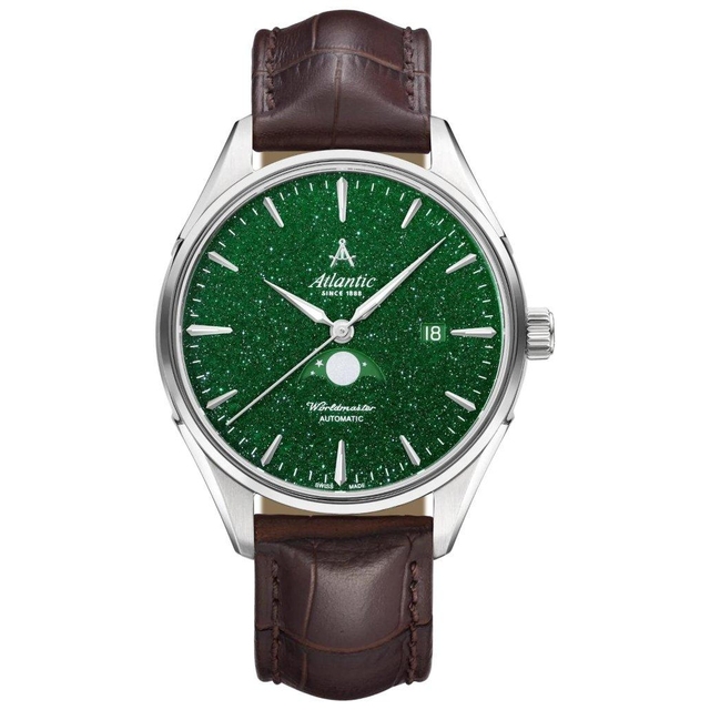 ZEGAREK ATLANTIC WORLDMASTER MOONPHASE GREEN AVENTURINE
