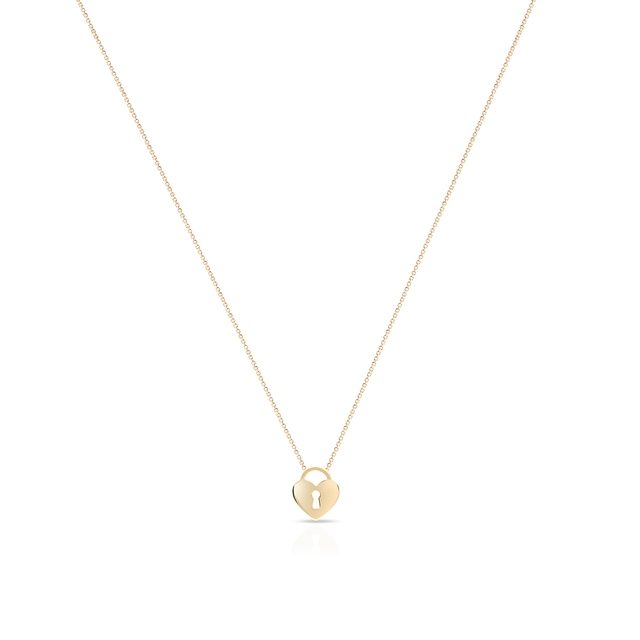 Naszyjnik złoty z sercem kłódką