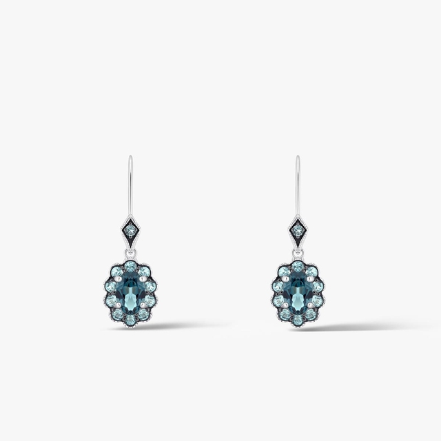 Kolczyki białe złoto z topazami