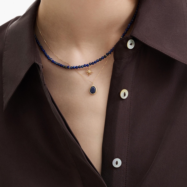 Naszyjnik złoty z awenturynem Saint Tropez