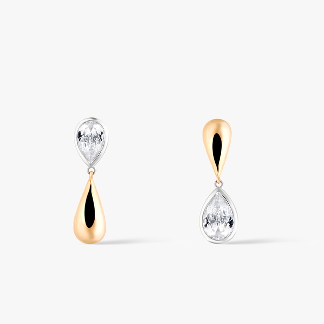 Kolczyki złote z diamentami Nuova