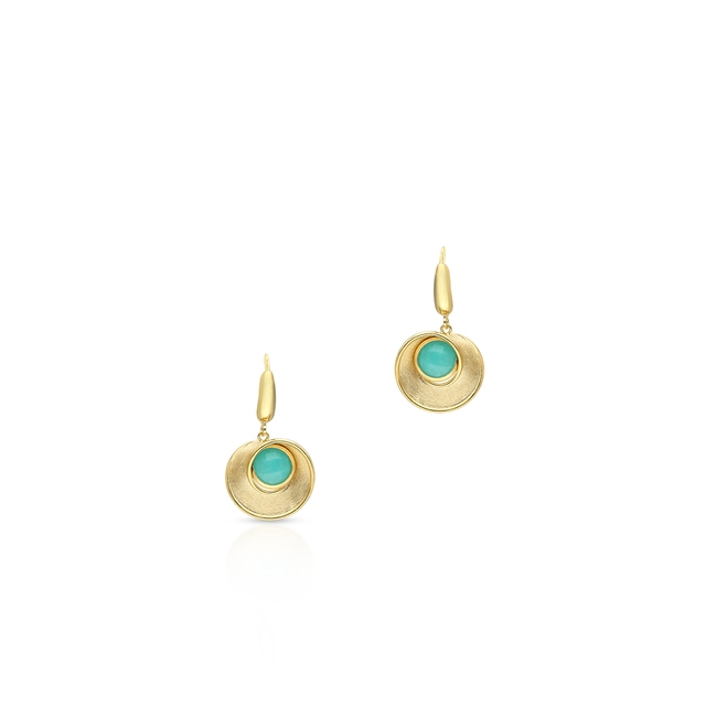 Kolczyki złote z amazonitami