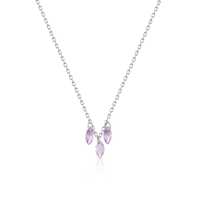 Naszyjnik srebrny z fioletowymi cyrkoniami