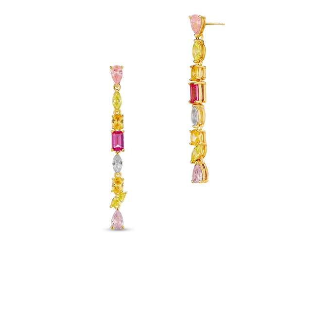 Kolczyki srebrne z kolorowymi kamieniami Mozaika