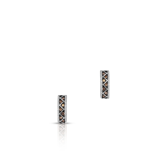 Kolczyki białe złoto z brązowymi brylantami