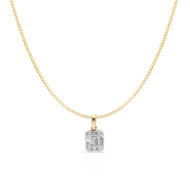 Wisiorek złoty z brylantem i diamentami