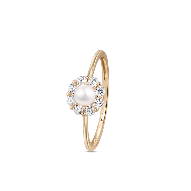 Pierścionek złoty z perłą Ceremonials