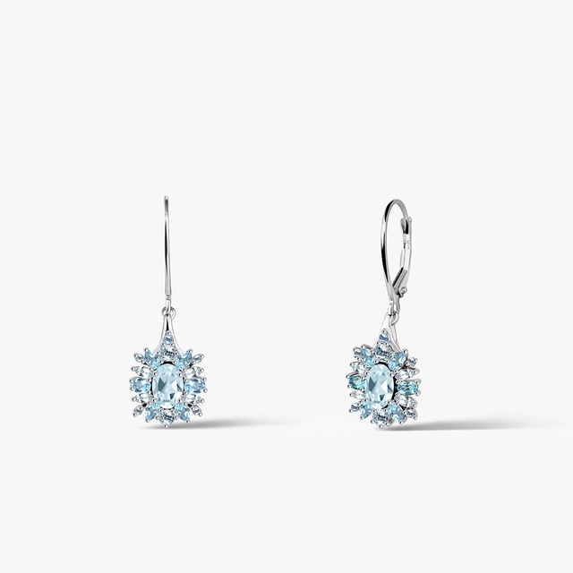 Kolczyki srebrne z topazami Szekspirowska