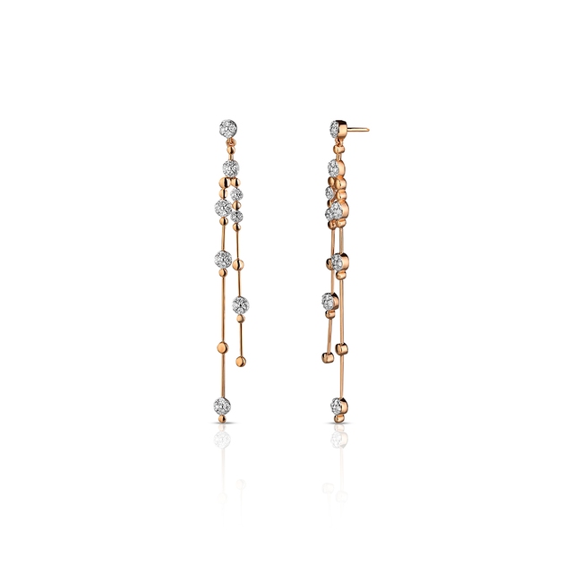 Kolczyki złote bicolor z diamentami