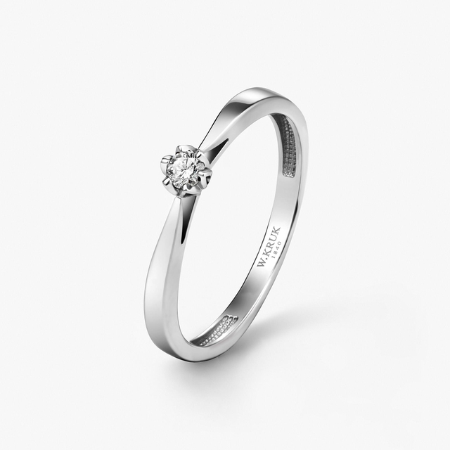 Pierścionek zaręczynowy złoty Romantyczny