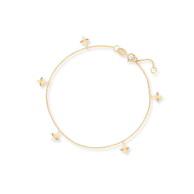 Bransoleta złota z wiszącymi gwiazdkami