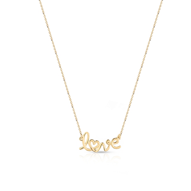 Naszyjnik złoty z napisem Love