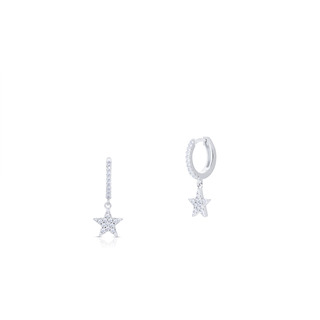 Kolczyki srebrne koła gwiazdki