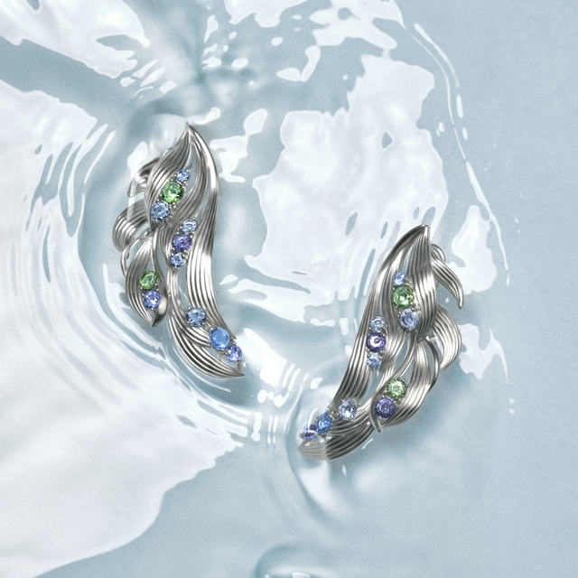 Kolczyki srebrne KOI