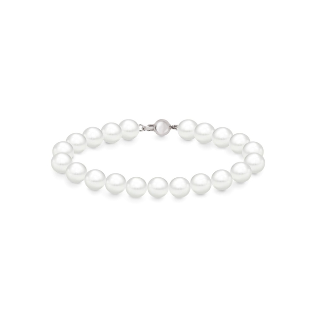Bransoleta srebrna z perłami