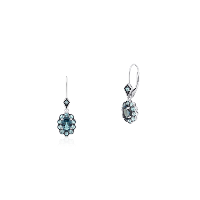 Kolczyki białe złoto z topazami