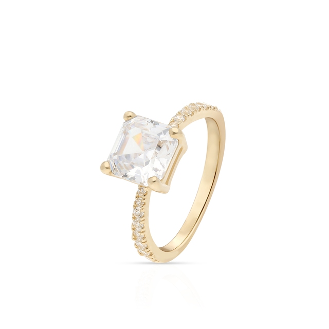 Pierścionek złoty z cyrkoniami