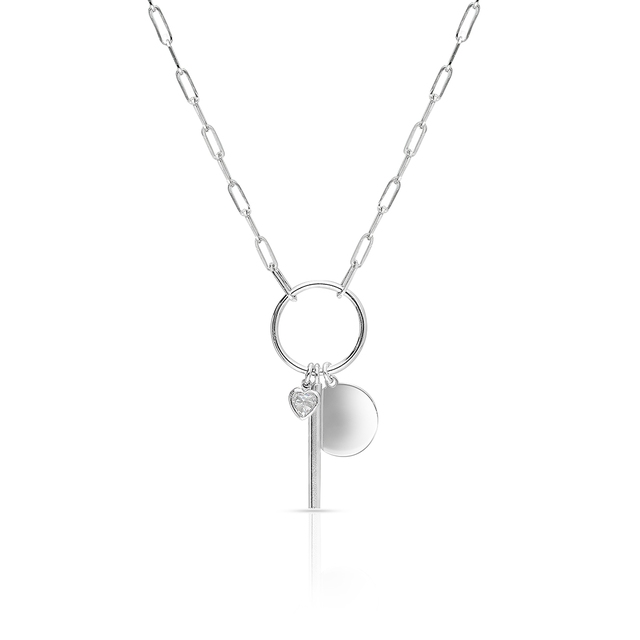 Naszyjnik srebrny pancerka z motywem obręczy