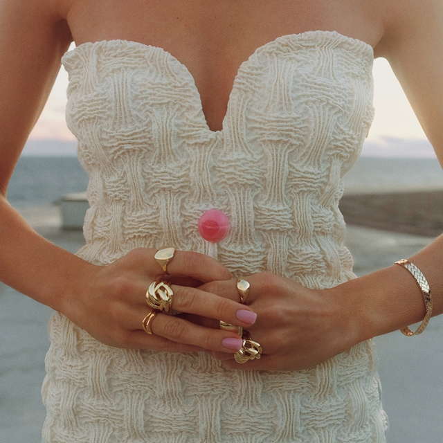 Pierścionek srebrny pozłacany