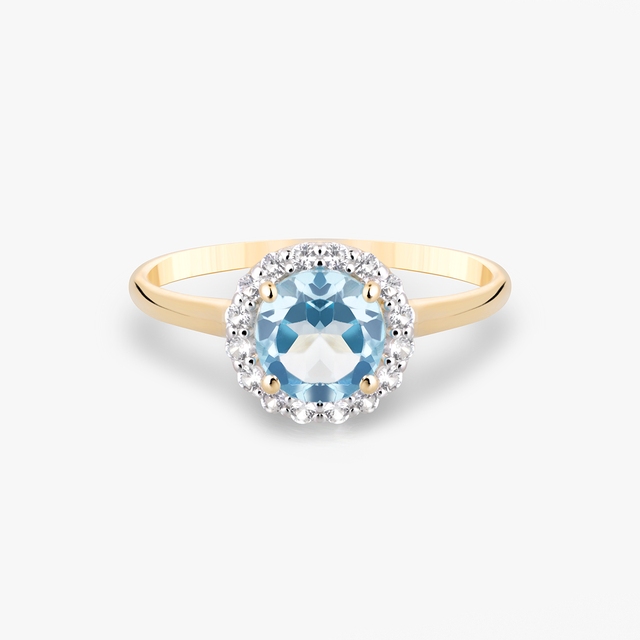 Pierścionek złoty z topazem Maria Antonina