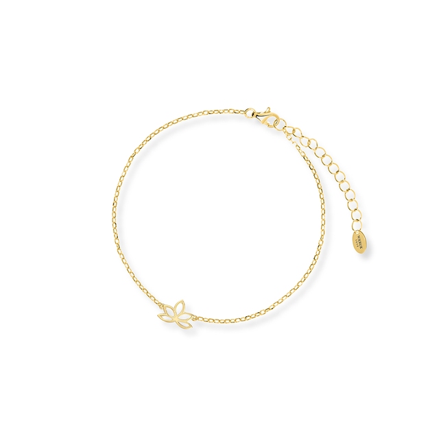 Bransoleta srebrna pozłacana z kwiatem lotosu