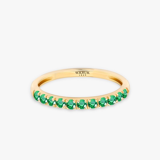 Pierścionek złoty ze szmaragdami TRIO